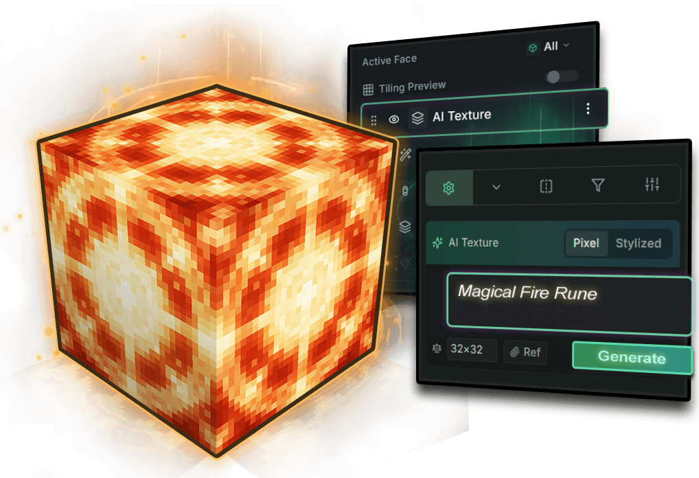 Glowing Block with UI